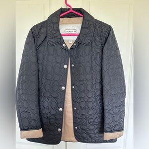 Coach quilted logo jacket